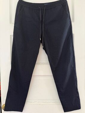 GAP Navy Pinstripe Drawstring Joggers